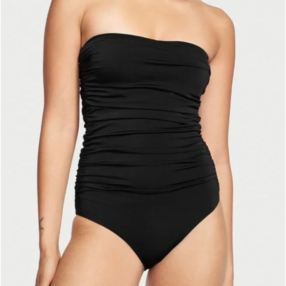 Victoria's Secret Ruched One Piece Swimsuit Black XL